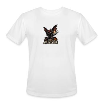 Mothman Drones  - Men's Moisture Wicking Performance T-Shirt - white - Front - Jackson (183cm)