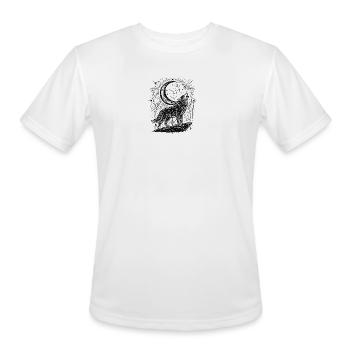 Lunar Wolf Howl - Men's Moisture Wicking Performance T-Shirt - white - Front - Jackson (183cm)