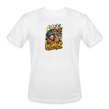Life Is Better With A Little Monkey Humor - Men's Moisture Wicking Performance T-Shirt - white - Front - Jackson (183cm)