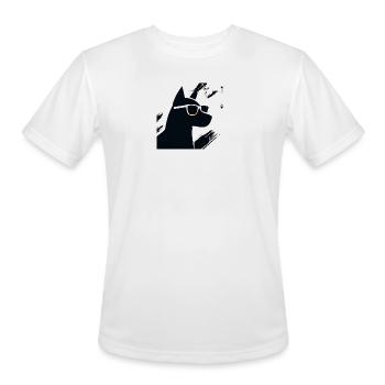 Sunlit Sunglass Dog Silhouette - Men's Moisture Wicking Performance T-Shirt - white - Front - Jackson (183cm)