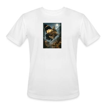 Majestic Butterfly City Under Moonlight – Surreal  - Men's Moisture Wicking Performance T-Shirt - white - Front - Jackson (183cm)