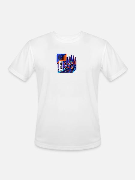 Night Ride Neon City - Men's Moisture Wicking Performance T-Shirt - white