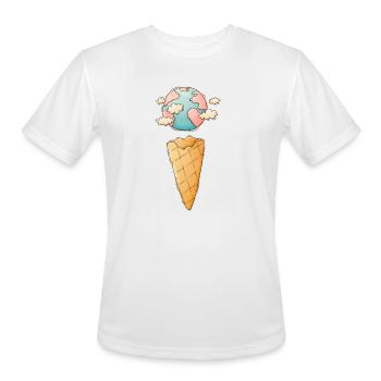 Ice Cream Cone Planet - Men's Moisture Wicking Performance T-Shirt - white - Front - Jackson (183cm)