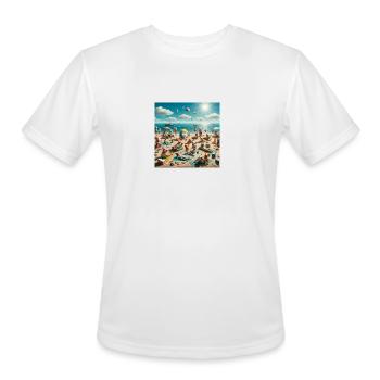 Pigs on the Beach - Men's Moisture Wicking Performance T-Shirt - white - Front - Jackson (183cm)