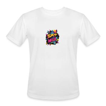 Stay Wild: Retro Geometry Meets Nature - Men's Moisture Wicking Performance T-Shirt - white - Front - Jackson (183cm)
