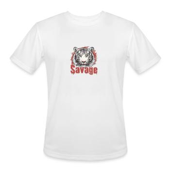Fierce Savage, Unleash your inner strength - Men's Moisture Wicking Performance T-Shirt - white - Front - Jackson (183cm)