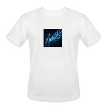 Neon Blue Violin - Men's Moisture Wicking Performance T-Shirt - white - Front - Jackson (183cm)