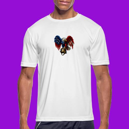 American Flag Bald Eagle - Helmet - Men's Moisture Wicking Performance T-Shirt