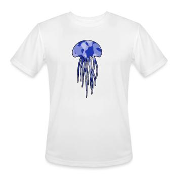 Jellyfish blue camo - Men's Moisture Wicking Performance T-Shirt - white - Front - Jackson (183cm)