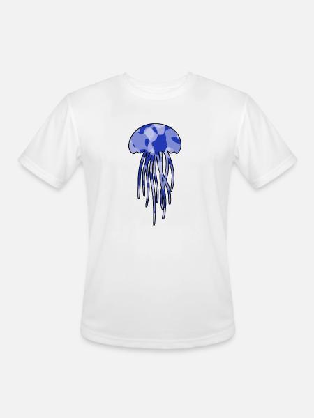 Jellyfish blue camo - Men's Moisture Wicking Performance T-Shirt - white