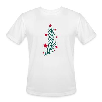 Christmas holly leaf with stars - Men's Moisture Wicking Performance T-Shirt - white - Front - Jackson (183cm)