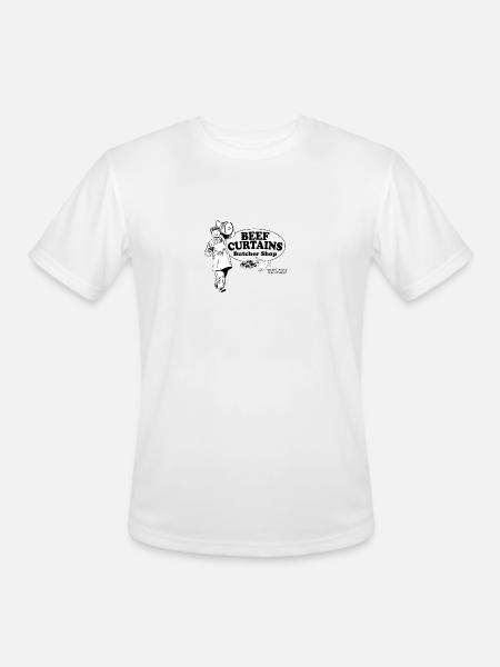 Beef Curtains Butcher Shop - Men's Moisture Wicking Performance T-Shirt - white