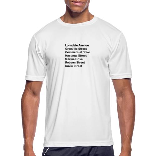 Street Names Black Text - Men's Moisture Wicking Performance T-Shirt