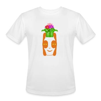Flower vase that resembles an alien face - Men's Moisture Wicking Performance T-Shirt - white - Front - Jackson (183cm)