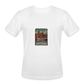 Vintage Amsterdam Canal Netherlands for a - Men's Moisture Wicking Performance T-Shirt - white - Front - Jackson (183cm)