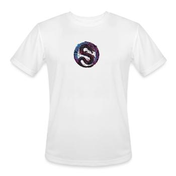 Cyberpunk Ryū: Neon Void Dragon - Men's Moisture Wicking Performance T-Shirt - white - Front - Jackson (183cm)