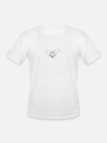 hand love - Men's Moisture Wicking Performance T-Shirt - white