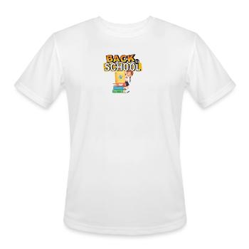 Back to School Bookstack Hero - Men's Moisture Wicking Performance T-Shirt - white - Front - Jackson (183cm)