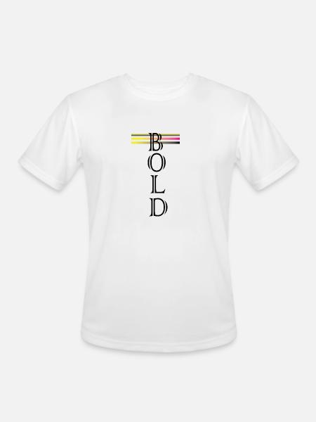 BOLD (vertical) - Men's Moisture Wicking Performance T-Shirt - white