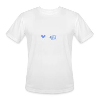heart symbol wool pink line love - Men's Moisture Wicking Performance T-Shirt - white - Front - Jackson (183cm)