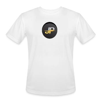 Dynamic 3D Logo Design - Men's Moisture Wicking Performance T-Shirt - white - Front - Jackson (183cm)