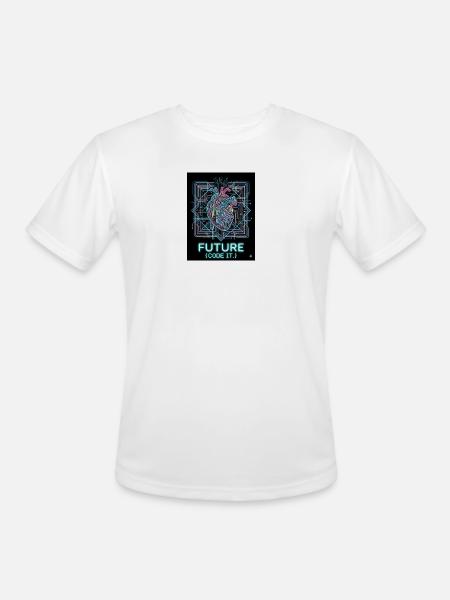 Future Code Heart Neon Circuit - Men's Moisture Wicking Performance T-Shirt - white