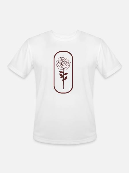 Red rose - Men's Moisture Wicking Performance T-Shirt - white
