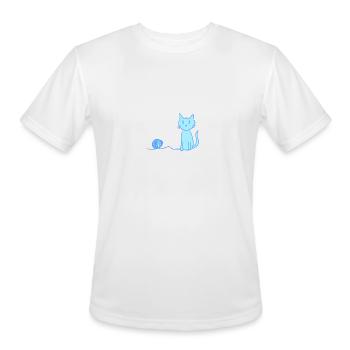 blue cat love pet symbol wool - Men's Moisture Wicking Performance T-Shirt - white - Front - Jackson (183cm)