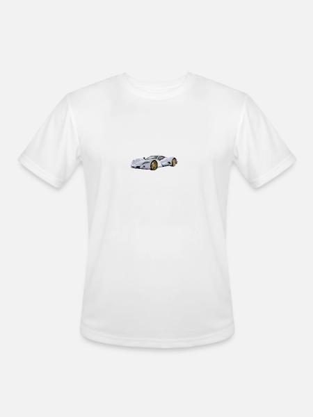 Silver car - Men's Moisture Wicking Performance T-Shirt - white