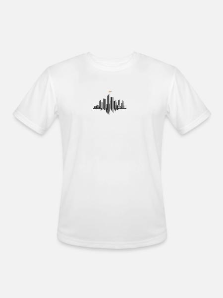 Monochrome Skyline Flag - Men's Moisture Wicking Performance T-Shirt - white