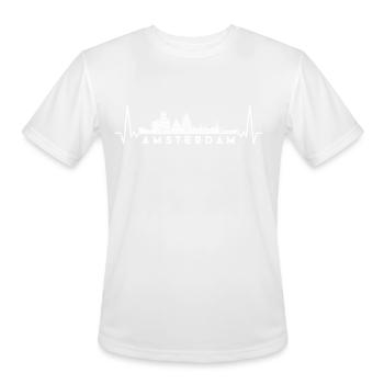 Heartbeat Skyline Netherlands Amsterdam - Men's Moisture Wicking Performance T-Shirt - white - Front - Jackson (183cm)