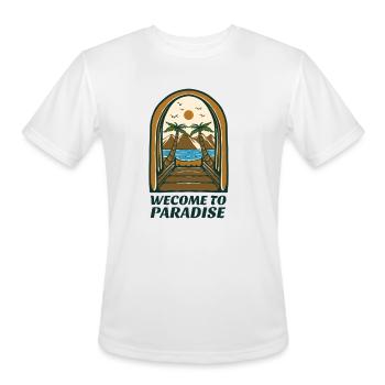 WELCOME TO PARADISE - Men's Moisture Wicking Performance T-Shirt - white - Front - Jackson (183cm)