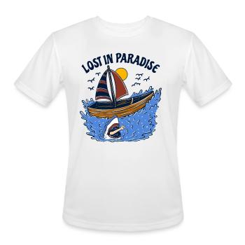 LOST IN PARADISE - Men's Moisture Wicking Performance T-Shirt - white - Front - Jackson (183cm)