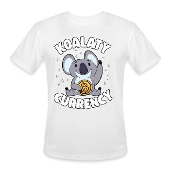 Koalaty Currency Funny Bitcoin Koala Quote BTC - Men's Moisture Wicking Performance T-Shirt - white - Front - Jackson (183cm)