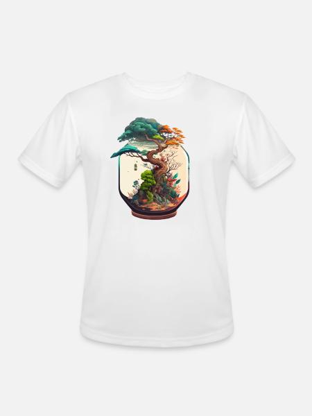 Bonsai Tree Terrarium - Men's Moisture Wicking Performance T-Shirt - white