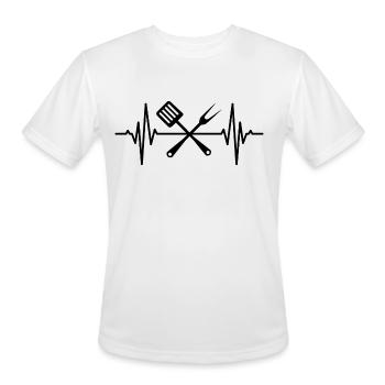 Slotted Spoon Heartbeat - Men's Moisture Wicking Performance T-Shirt - white - Front - Jackson (183cm)