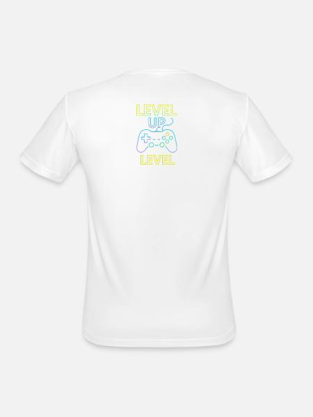 Neon Level Up Controller - Men's Moisture Wicking Performance T-Shirt - white