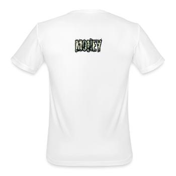 Money Graffiti Dollar Text - Men's Moisture Wicking Performance T-Shirt - white - Back - Jackson (183cm)