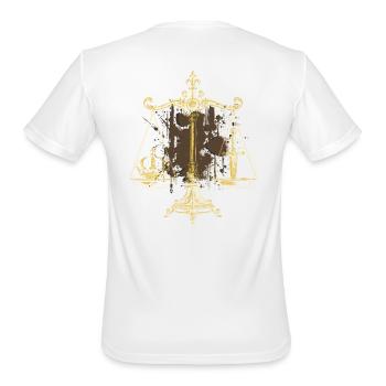The Scales of Absolute Power - Sovereign Justice - Men's Moisture Wicking Performance T-Shirt - white - Back - Jackson (183cm)