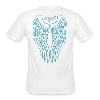 Neon Angel Wings Line Art - Men's Moisture Wicking Performance T-Shirt - white - Back - Jackson (183cm)