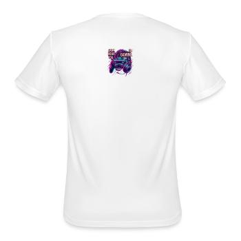 Neon Gaming Headset Can’t Hear You - Men's Moisture Wicking Performance T-Shirt - white - Back - Jackson (183cm)