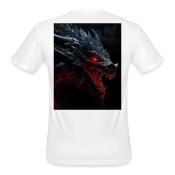 Shadow Dragon T-Shirt (Gothic Fantasy) - Men's Moisture Wicking Performance T-Shirt - white - Back - Jackson (183cm)