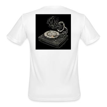 Halloween Gramophone Vinyl Ghost Ancient Rhythms - Men's Moisture Wicking Performance T-Shirt - white - Back - Jackson (183cm)
