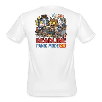 Deadline_Panic_Mode_On_Stressed_Graph - Men's Moisture Wicking Performance T-Shirt - white - Back - Jackson (183cm)