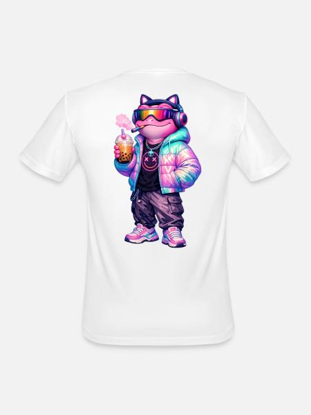Retro CyberPunk Frog - Men's Moisture Wicking Performance T-Shirt - white