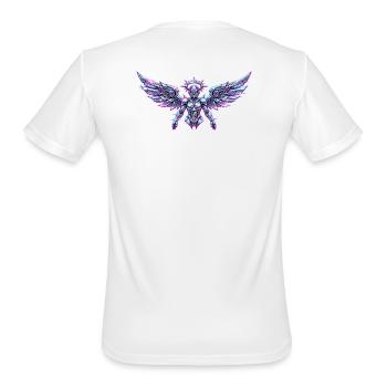 Neon Angelic Mech Wings - Men's Moisture Wicking Performance T-Shirt - white - Back - Jackson (183cm)