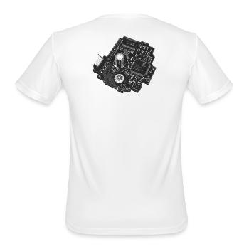 Circuitboard Noir - Men's Moisture Wicking Performance T-Shirt - white - Back - Jackson (183cm)