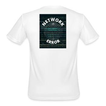 Global Network Error: Tech Circular Globe - Men's Moisture Wicking Performance T-Shirt - white - Back - Jackson (183cm)