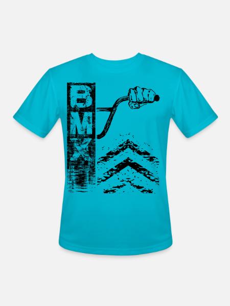 Behind Bmx Bars - Men's Moisture Wicking Performance T-Shirt - turquoise