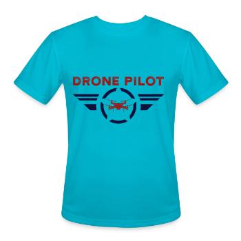 Drone pilot - Men's Moisture Wicking Performance T-Shirt - turquoise - Front - Jackson (183cm)